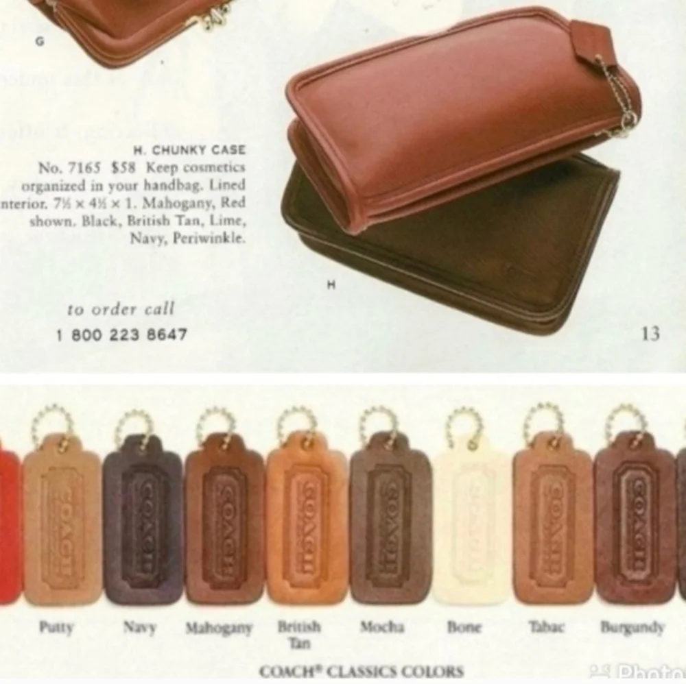 Coach Vintage 7165 British Tan Leather Chunky Case Pouch , Clutch Bag – USA Made